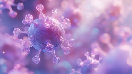 Virus microorganism causing illness and global pandemic spreading