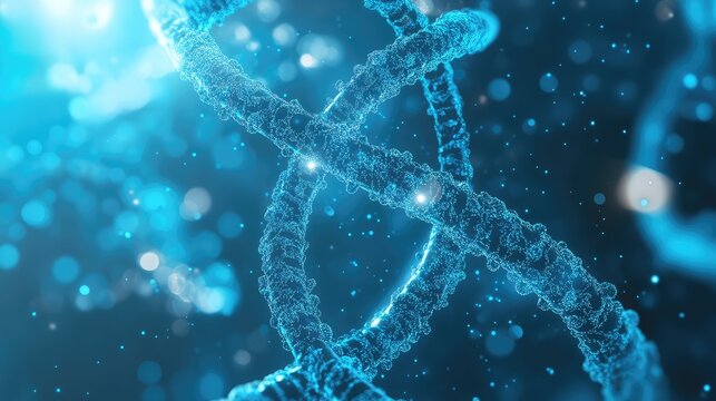 Dna helix structure representing genetics and biotechnology research - Powered by Adobe