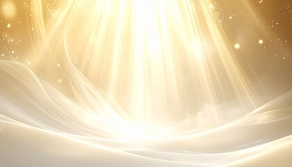 Golden Light Waves A Serene Abstract Background with Luminous Rays
