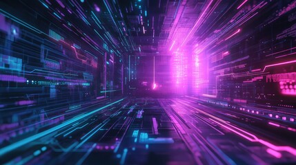 Digital data tunnel cyberspace technology background connecting information