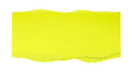 Bright Yellow Torn Paper Strip with Jagged Edges ripped