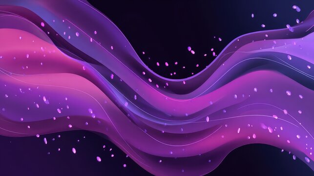 Abstract flowing waves with glowing particles and vibrant colors