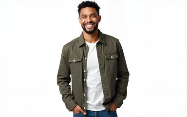 Entrepreneur guy exuding confidence and positivity in a casual outfit isolated on a transparent background. High quality