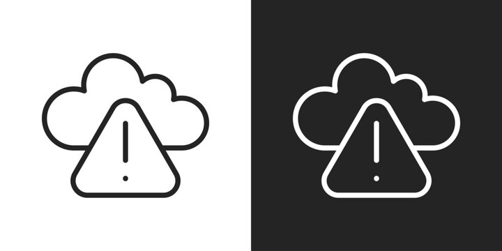 Risk Icon In Black And White Outline Style