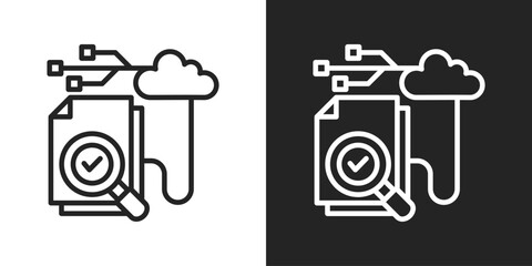 Traceability Icon In Black And White Outline Style