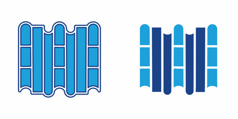 Blue roof icon. Design for business. Stock vector,