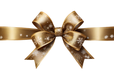 xmas ribbon bow on a transparent background
