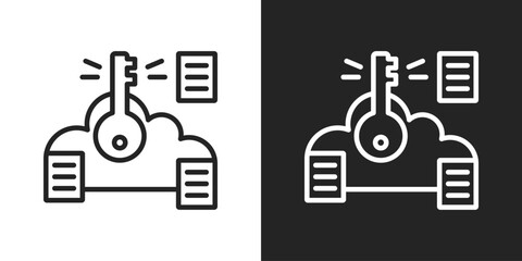 Key Icon In Black And White Outline Style