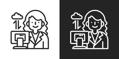 Forensics Icon In Black And White Outline Style