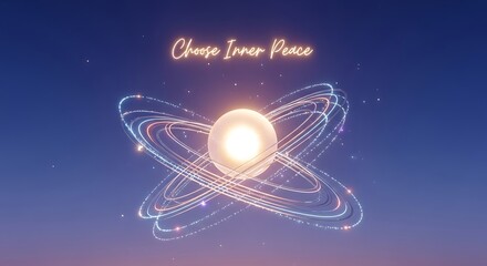 Find Your Inner Peace Glowing in the Night Sky with Sparkling Lights and Orbiting Rings, Perfect for Meditation, Mindfulness, and Inspiring Positive Thoughts in Your Life