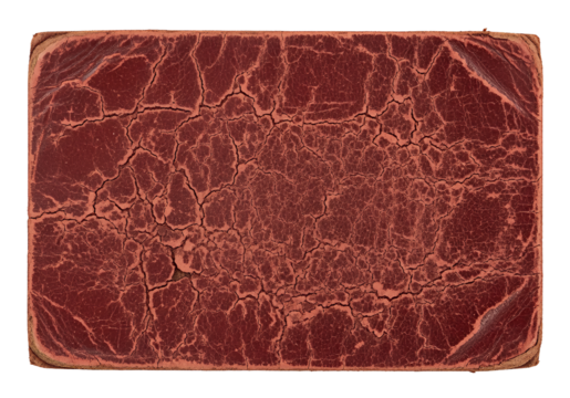Ancient cracked leather book cover texture, a rich red hue with a vintage, weathered feel, perfect for historical or storytelling projects.