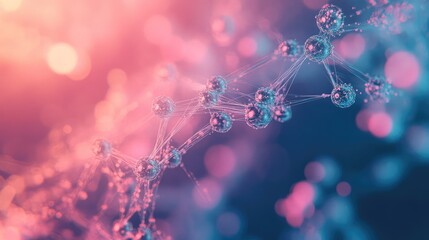 Connected molecules forming a structure representing scientific network
