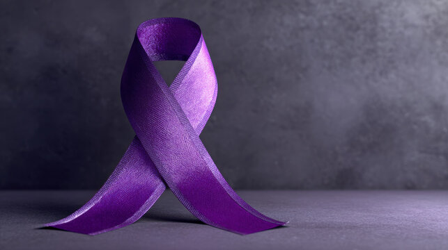 Purple awareness ribbon symbolizing support and solidarity