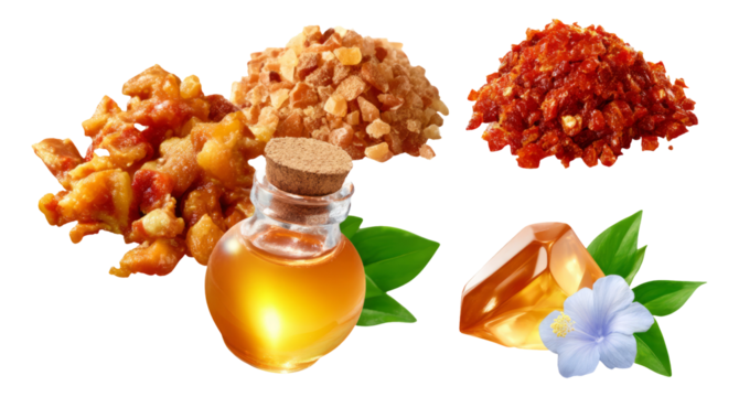 Isolated Ingredients for Potion Crafting with Art Style and Transparent Background