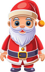 Cute and Jolly Cartoon Santa Claus Vector Illustration