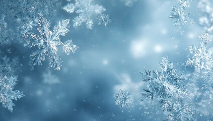 Intricate Ice Crystals Falling Softly