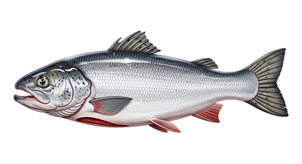 Obraz premium Realistic Illustration of a Salmon Fish seafood aquatic