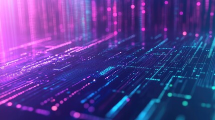 Digital data flowing on circuit board lines technology