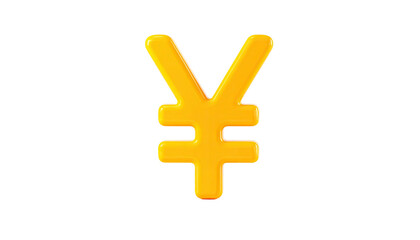 Fototapeta premium Bright, glossy yellow Yen/Yuan currency symbol on black field