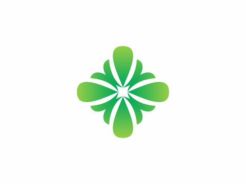 floral leaf logo design icon