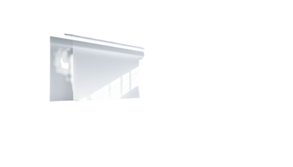 Glossy, angled, white block in black void, abstract form