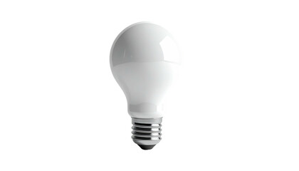 Isolated white LED lightbulb with silver base against black