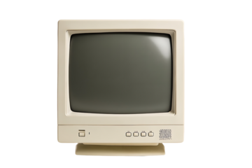 Beige vintage CRT computer monitor