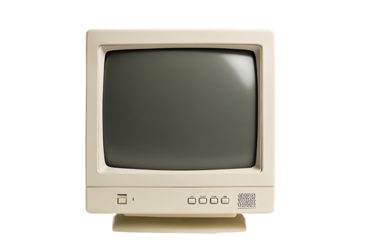 Vintage beige CRT computer monitor from the 80s-90s