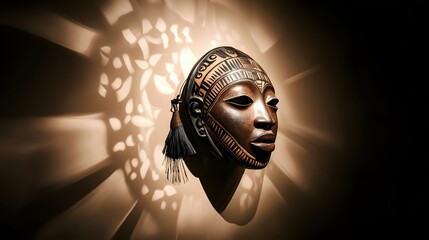 African mask, black history month.