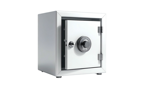 Square safe with combination lock, small door