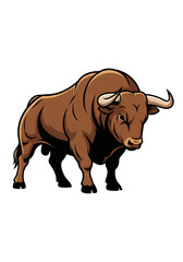 "Majestic Brown Bull – Strength and Power Illustration"
