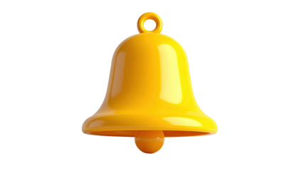 Glossy, bright yellow bell isolated on black