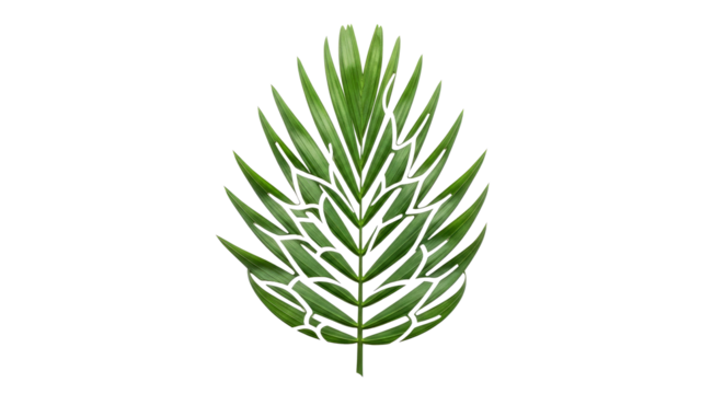 Tropical Cutout Plant Leaf With Intricate Patterns Isolated on White Background Design