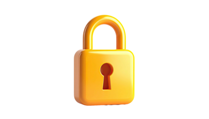 Glossy, golden padlock with a keyhole on a black background (1)