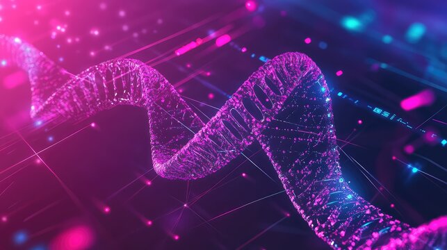 Dna helix analyzing genetic data and biology research