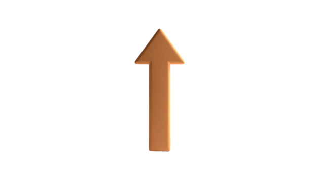 Bronze arrow points upward against a stark black background