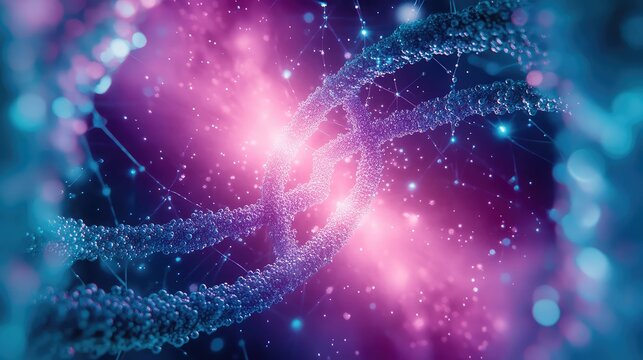 Dna helix structure representing science and genetic research - Powered by Adobe