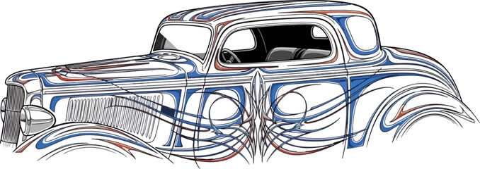 Obraz premium Classic car illustration vector design