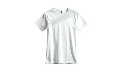 Plain white t-shirt, laid flat against a stark black background