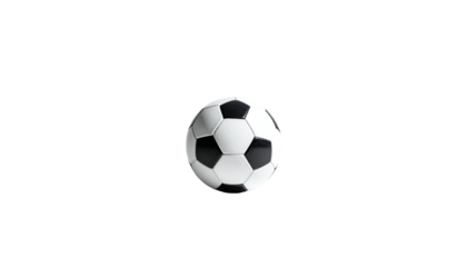 Isolated, classic soccer ball floats in a black void