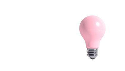 Illuminated pink lightbulb radiates from the right side