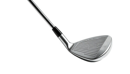 Golf club face with grooves and black background