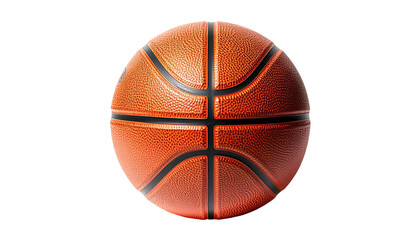 Orange basketball with black seams centered on a dark background