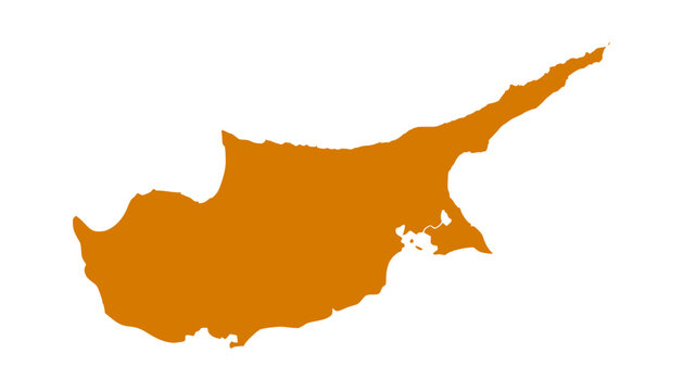 Cyprus copper map. Cyprus map vector. Cyprus map on white background