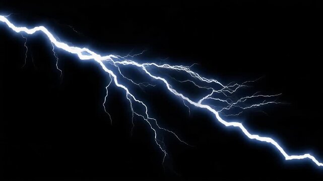 雷光が走る暗夜の電気エネルギー