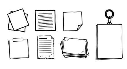 Doodle Style Paper Notes and Pages image graphic