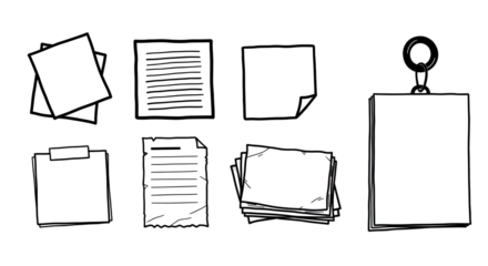 Doodle Style Paper Notes and Pages image graphic