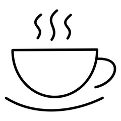 Outline Steaming Coffee Cup