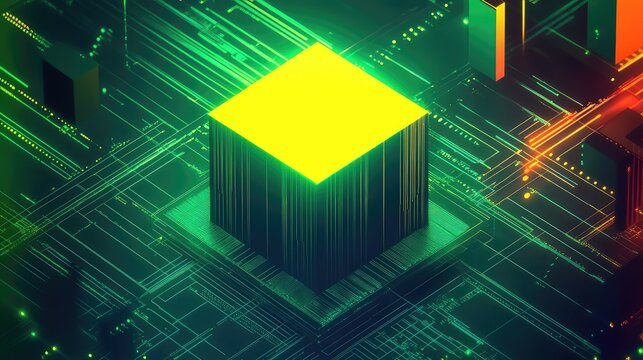 Central computing core with digital data flowing