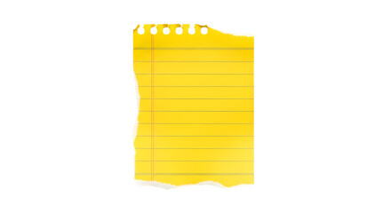 Torn Yellow Lined Paper Sheet with Jagged Edge graphic